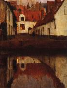 Albert Baertsoen Little Town on the Edge of Water(Flanders) USA oil painting artist